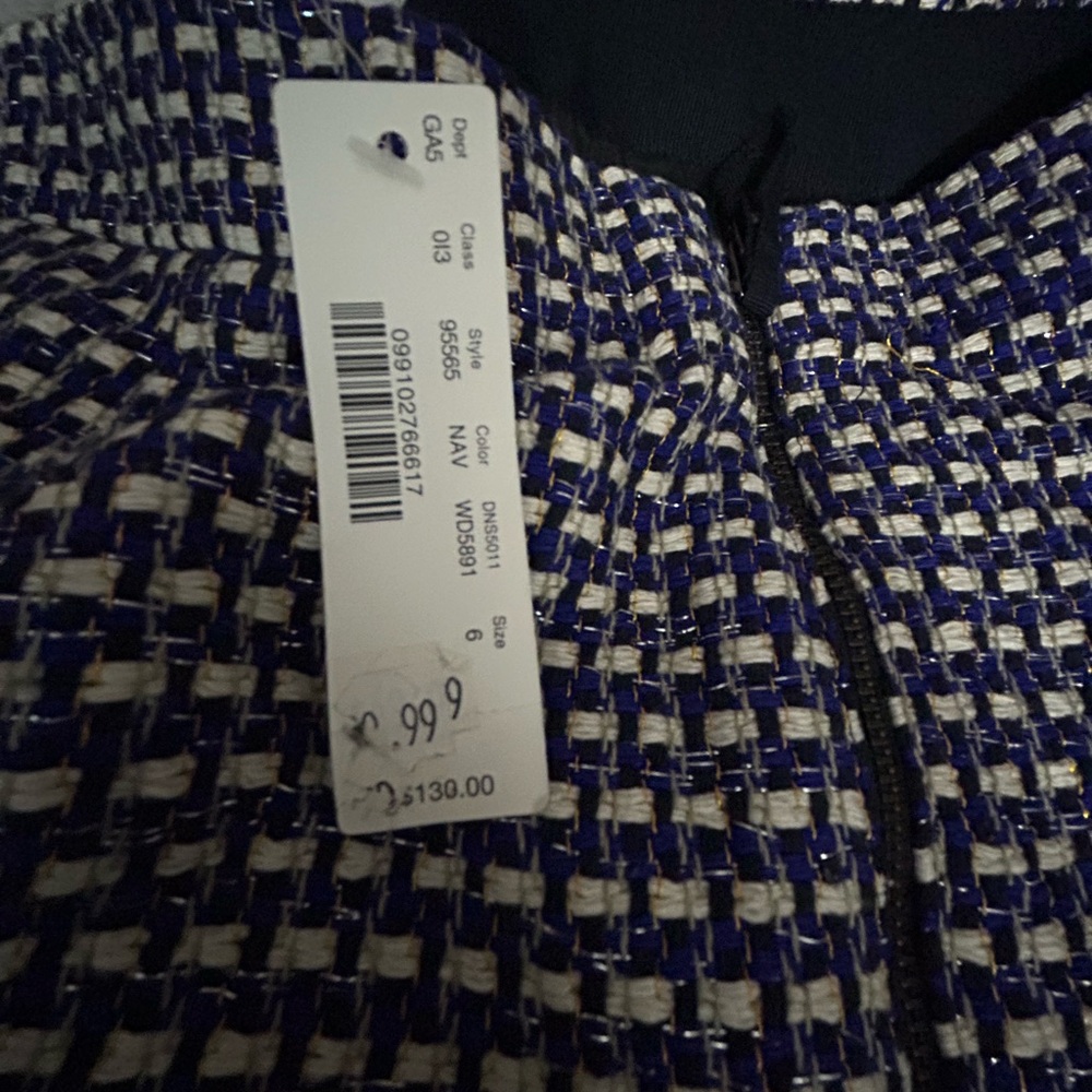 J. Crew Navy and White Tweed Skirt